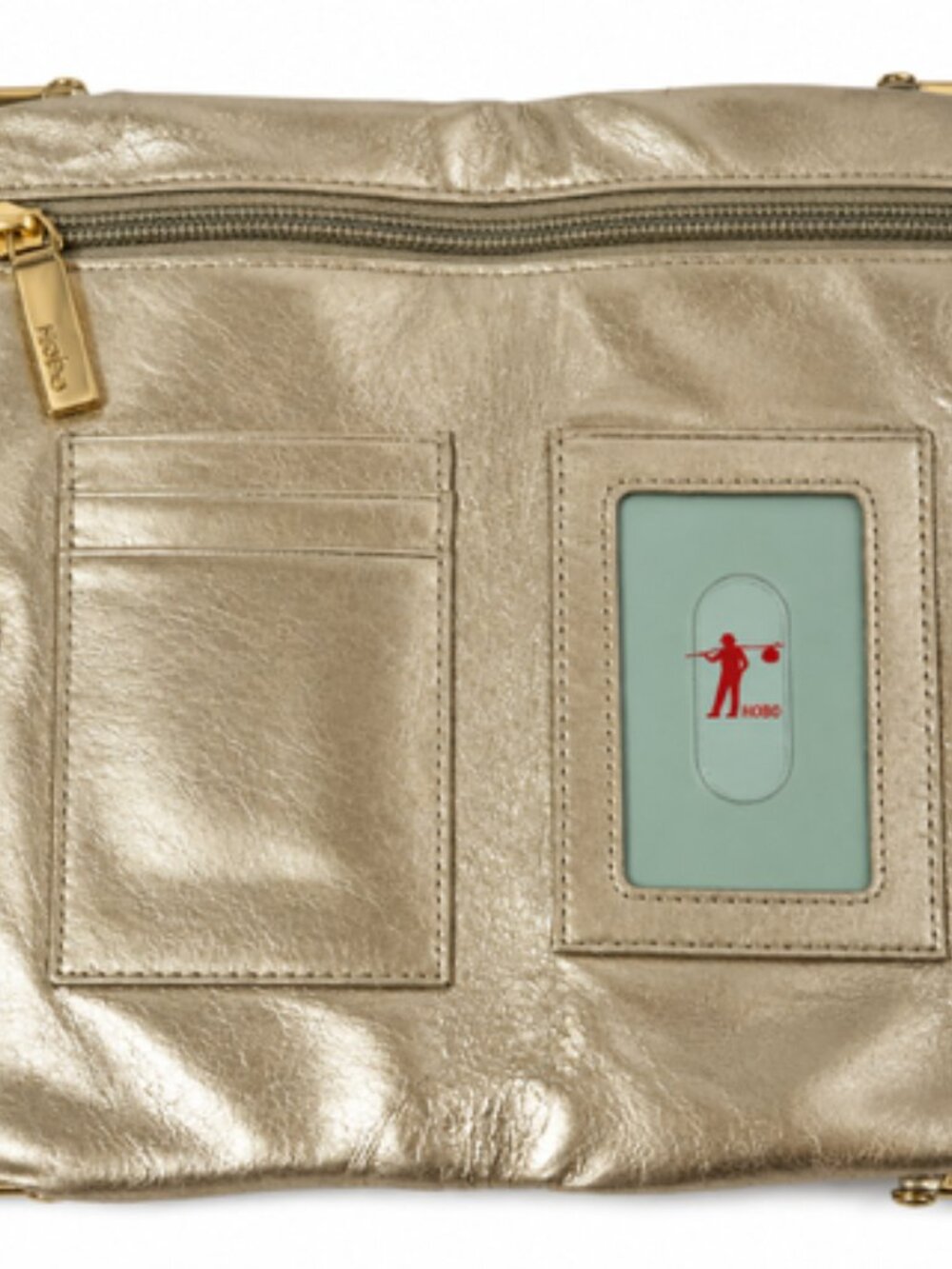HOBO International Lauren Metallic Gold Leather Double Frame Clutch Wallet - Picture 8 of 12